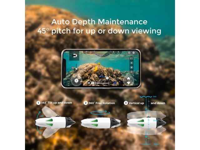 Youcan Robot BW Space Pro Professional Underwater Drone with Camera 4K UHD Image 1080P Stable Signal Transmission, Remote Control, 330ft Diving Depth,ROV,100M Tether