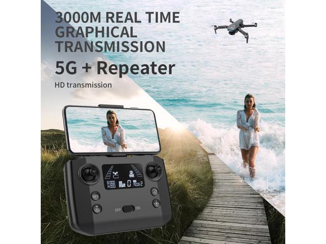 Binygo KF101 MAX GPS Drones with Camera for Adults 4K, RC Distance 5000M, 3 Axis Gimbal+EIS+Repeater, 5G FPV Foldable Quadcopter with Brushless Motor, 30Mins Flight Time 8K with one battery