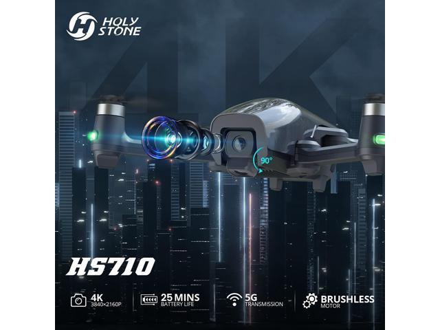 Holy Stone HS710 Drones with Camera for Adults 4K, GPS FPV Foldable 5G Quadcopter for Beginners with Optical Flow Positioning, Auto Return Home, Follow Me, Brushless Motor, Easy to Fly