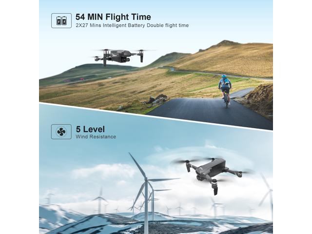 Holy Stone HS600 GPS Drone with 4K Camera, 2-Asix Gimbal, EIS and 3KM FPV - Drones for Adults Brushless Motor, Auto Return, Follow Me, Waypoints, Circle Fly and 56 Min Long Flight